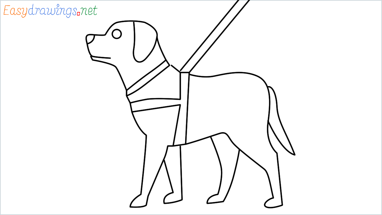How to draw Guide dog Emoji step by step for beginners