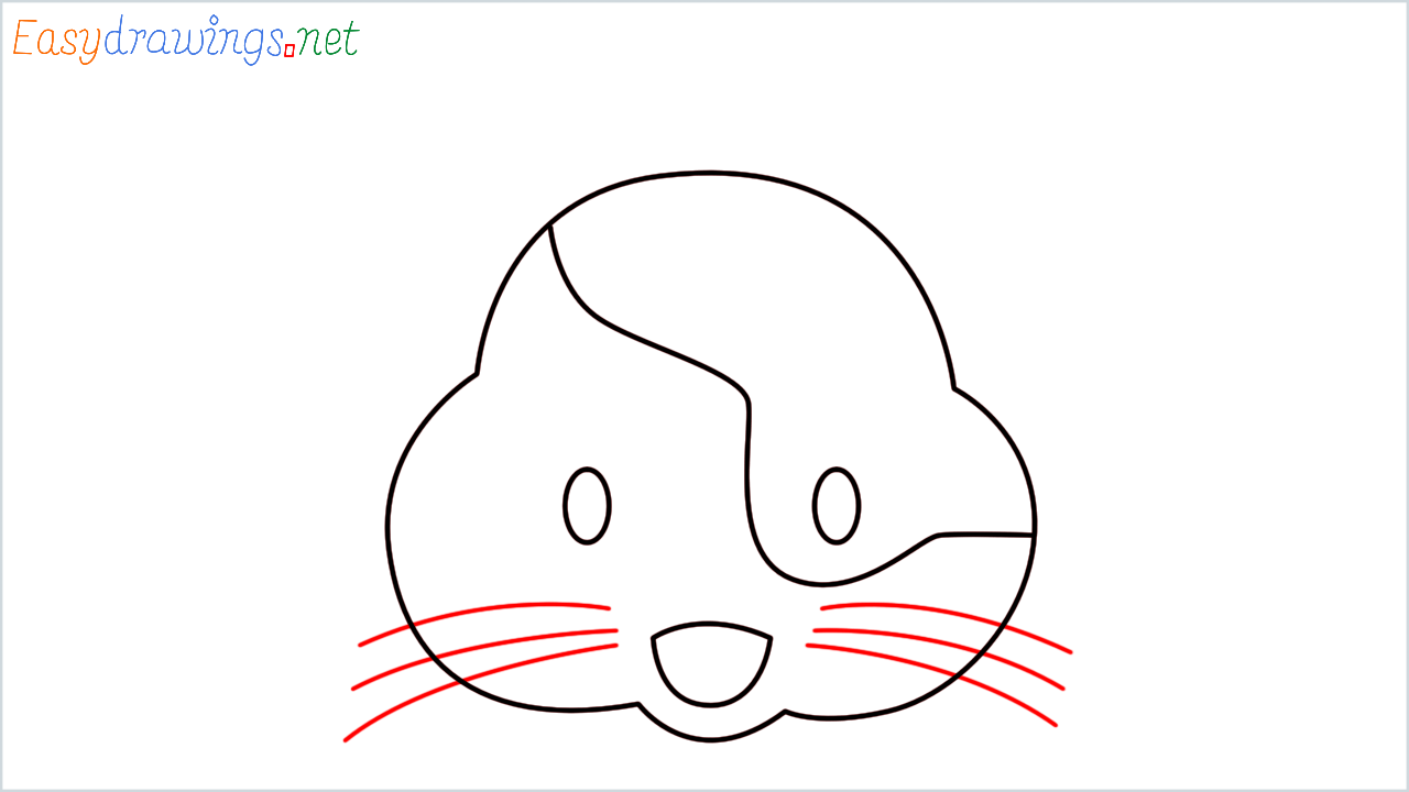 How to draw Hamster Emoji step (6)