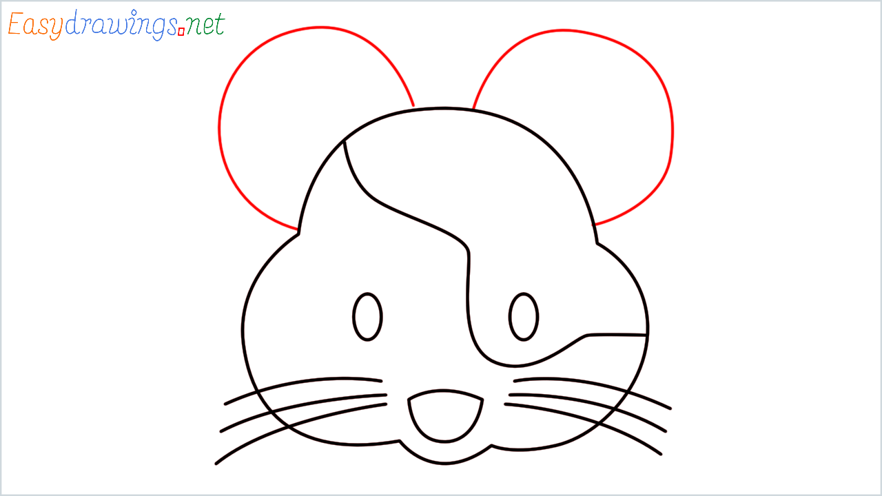 How to draw Hamster Emoji step (7)