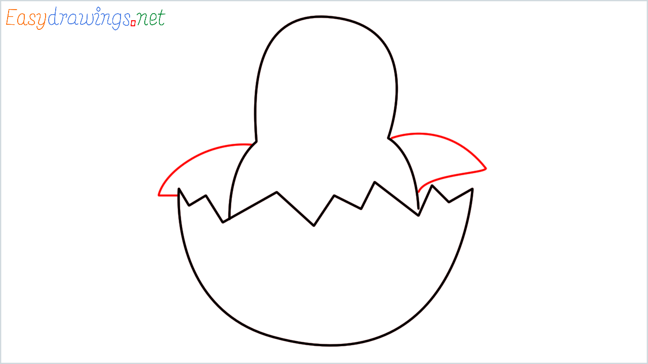 How to draw Hatching chick Emoji step (5)