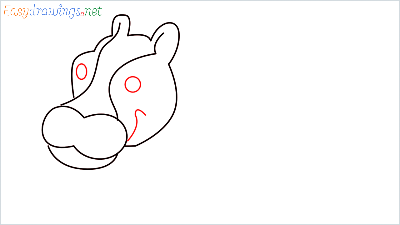 How to draw Hippopotamus Emoji step (4)