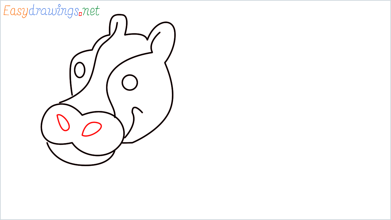 How to draw Hippopotamus Emoji step (5)