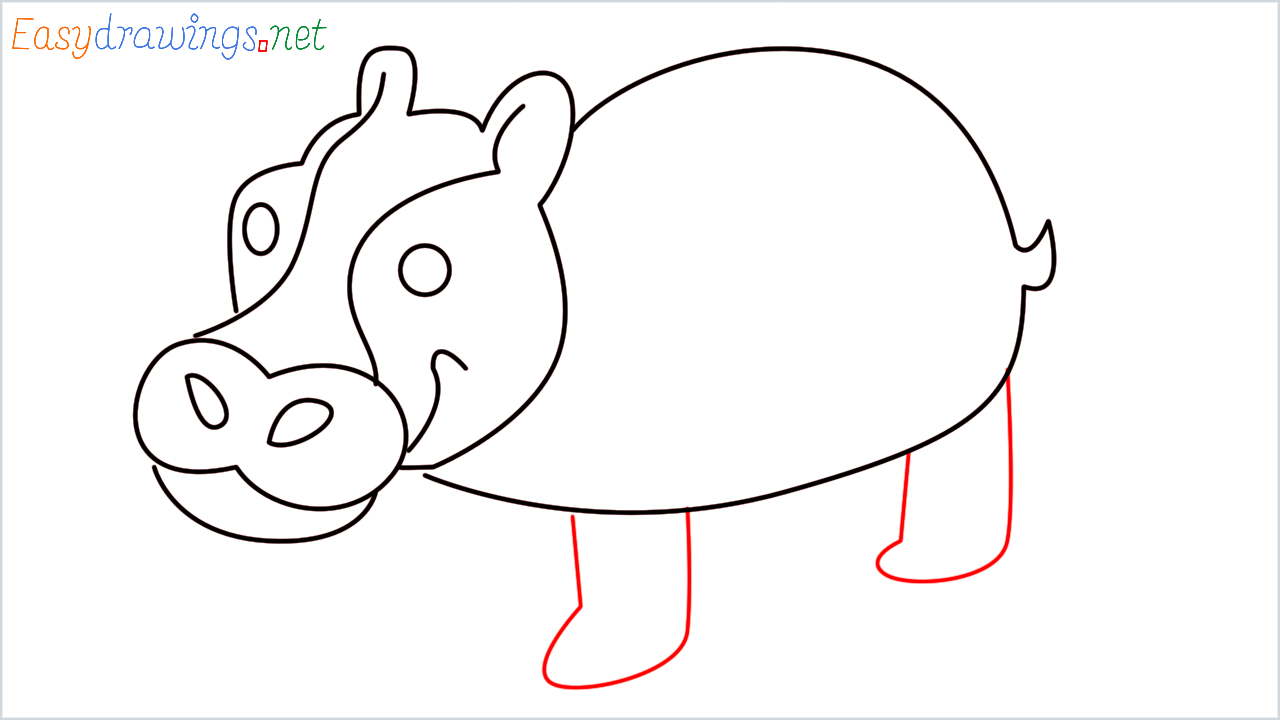 How to draw Hippopotamus Emoji step (7)