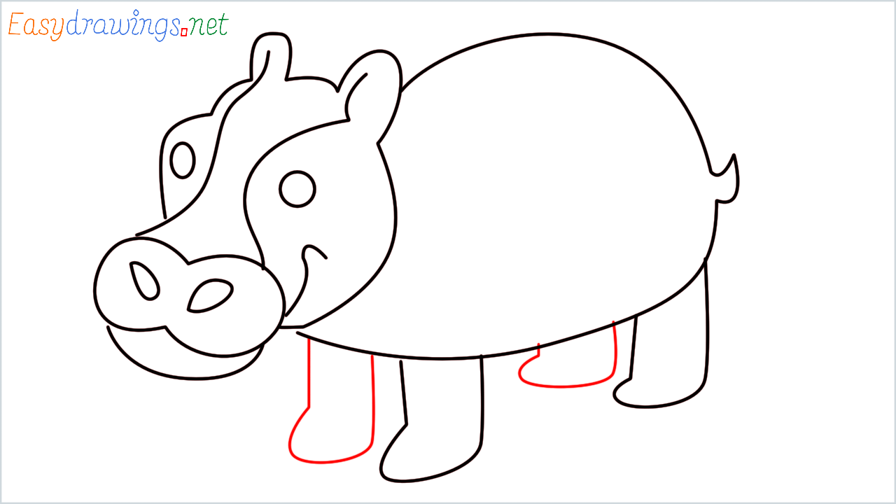 How to draw Hippopotamus Emoji step (8)