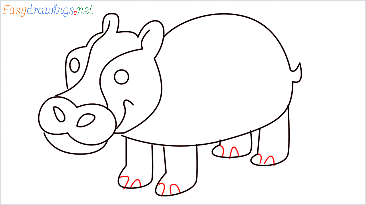 How to draw Hippopotamus Emoji step (8)