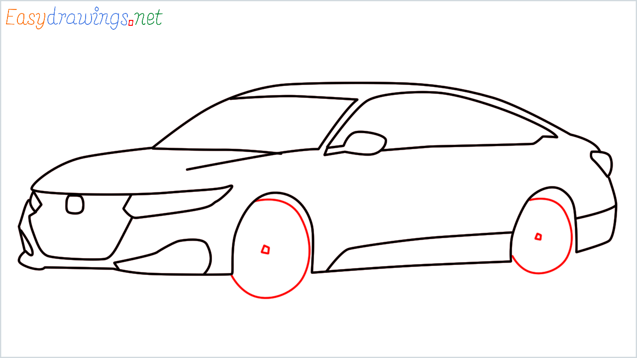 How to draw Honda Accord step (10)