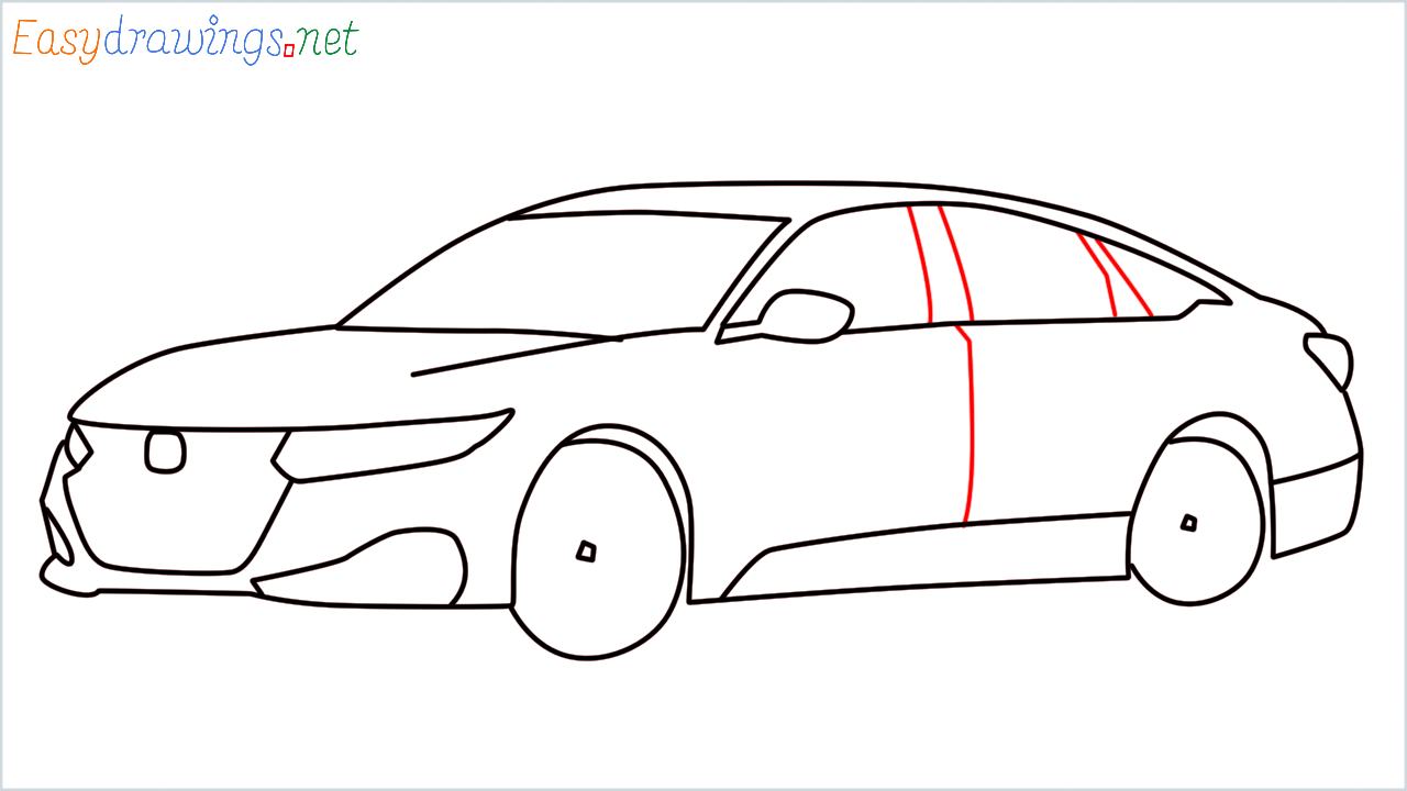 How to draw Honda Accord step (11)