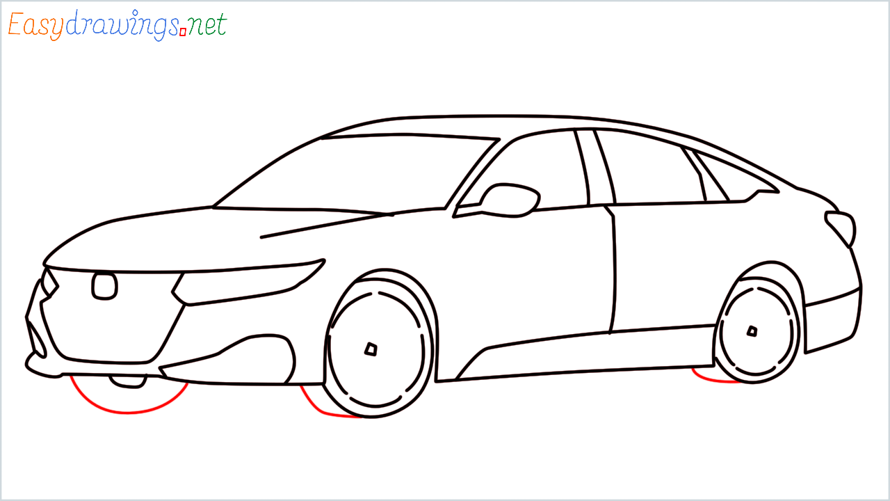 How to draw Honda Accord step (13)