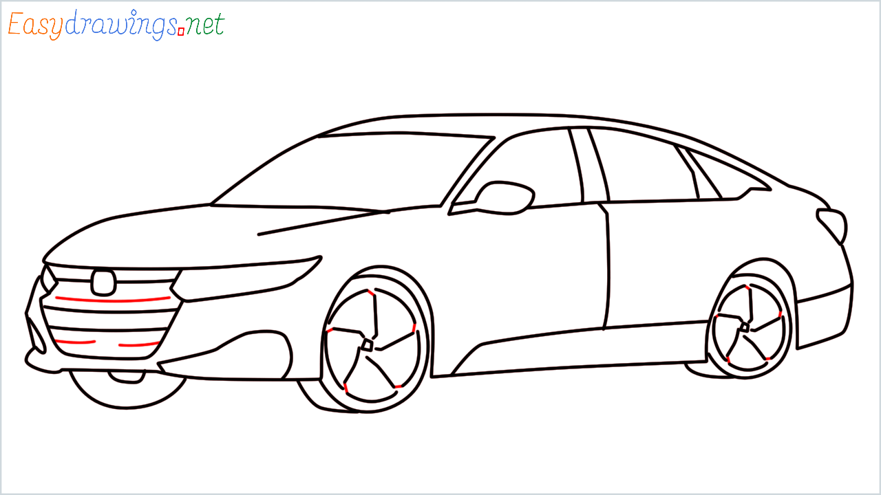 How to draw Honda Accord step (15)