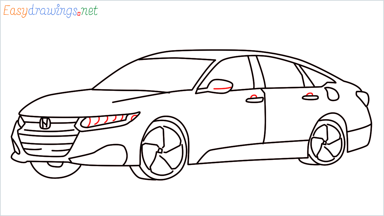 How to draw Honda Accord step (17)