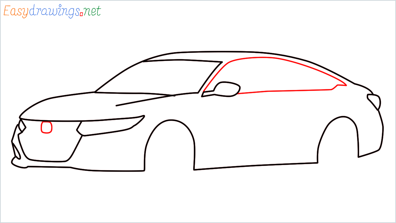 How to draw Honda Accord step (8)
