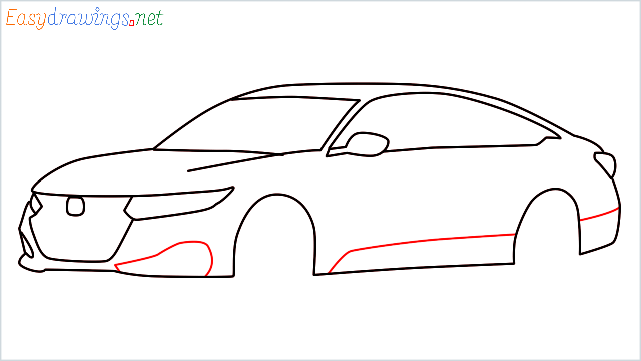 How to draw Honda Accord step (9)