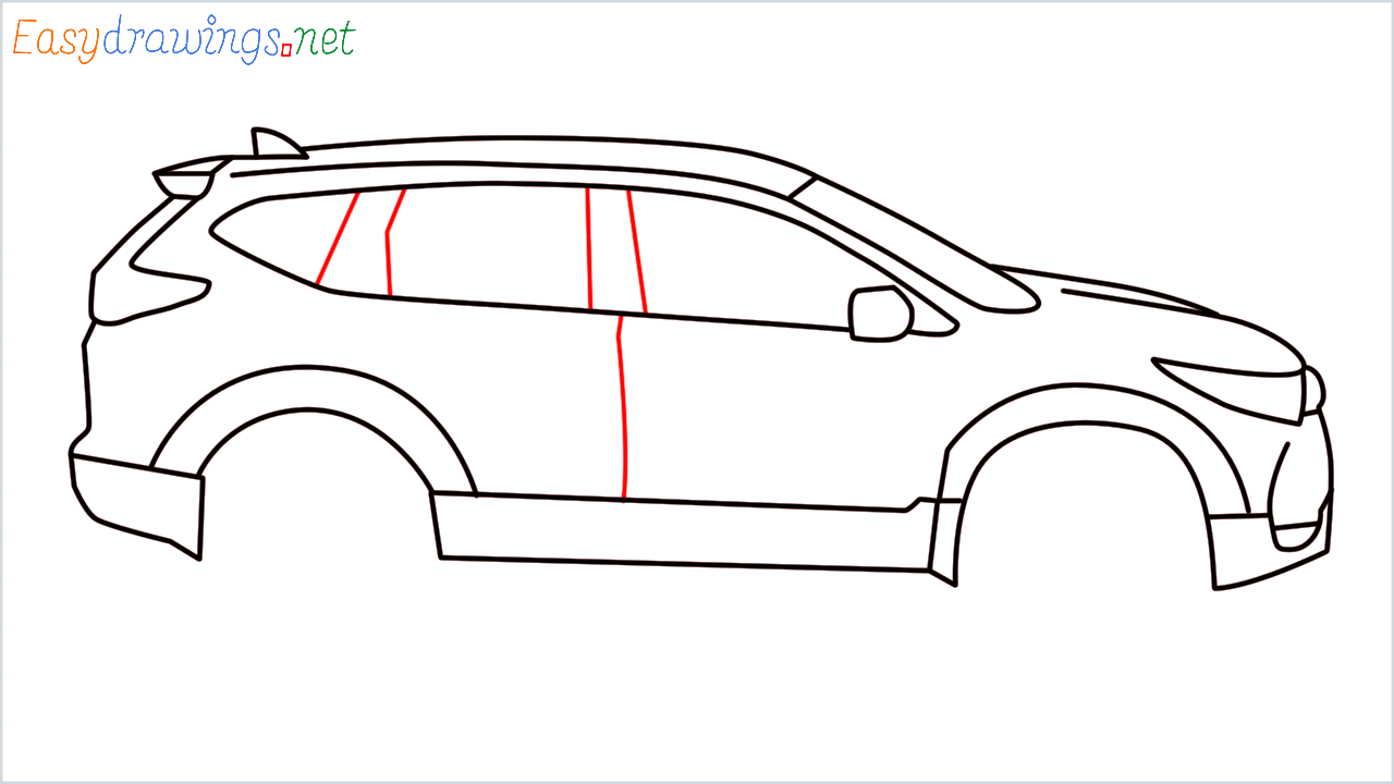How to draw Honda CR-V step (10)