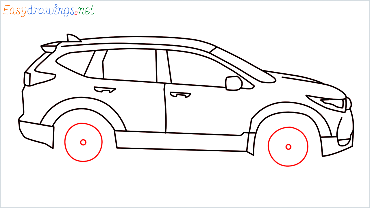 How to draw Honda CR-V step (12)