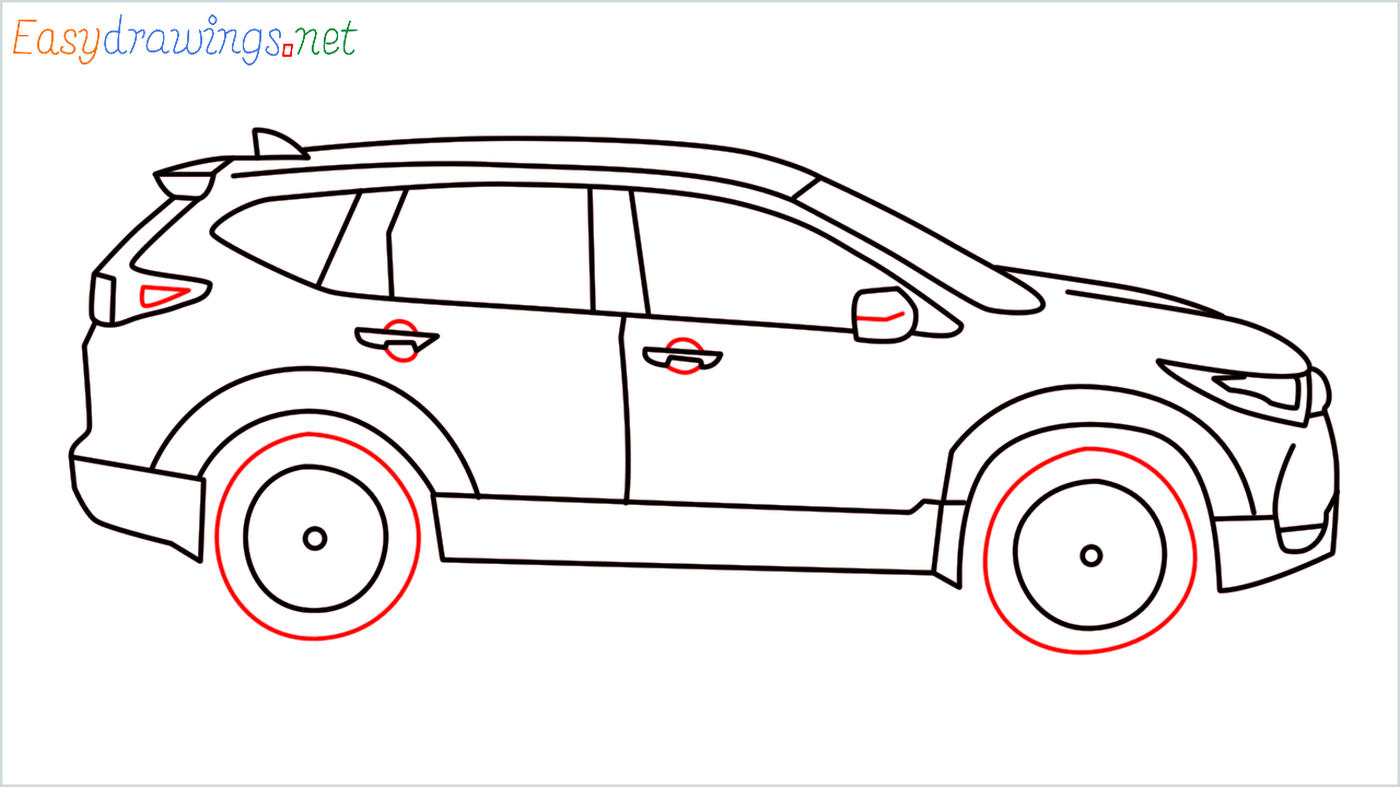 How to draw Honda CR-V step (13)