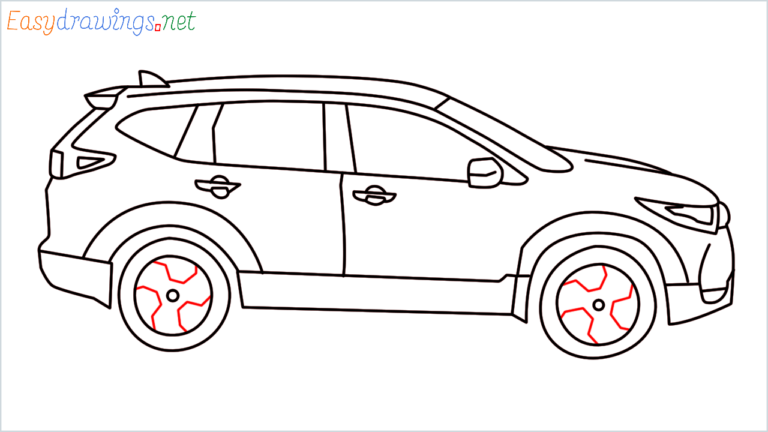 How To Draw Honda CRV Step by Step  [14 Easy Phase]