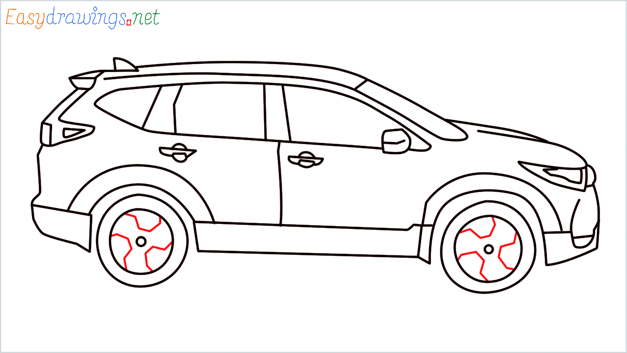 How to draw Honda CR-V step (14)