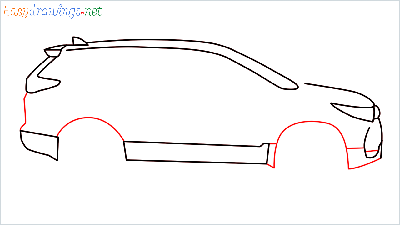 How to draw Honda CR-V step (6)