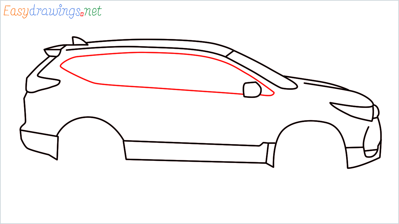 How to draw Honda CR-V step (8)