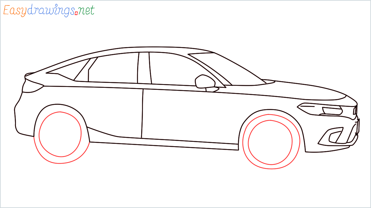 How to draw Honda Civic step (12)
