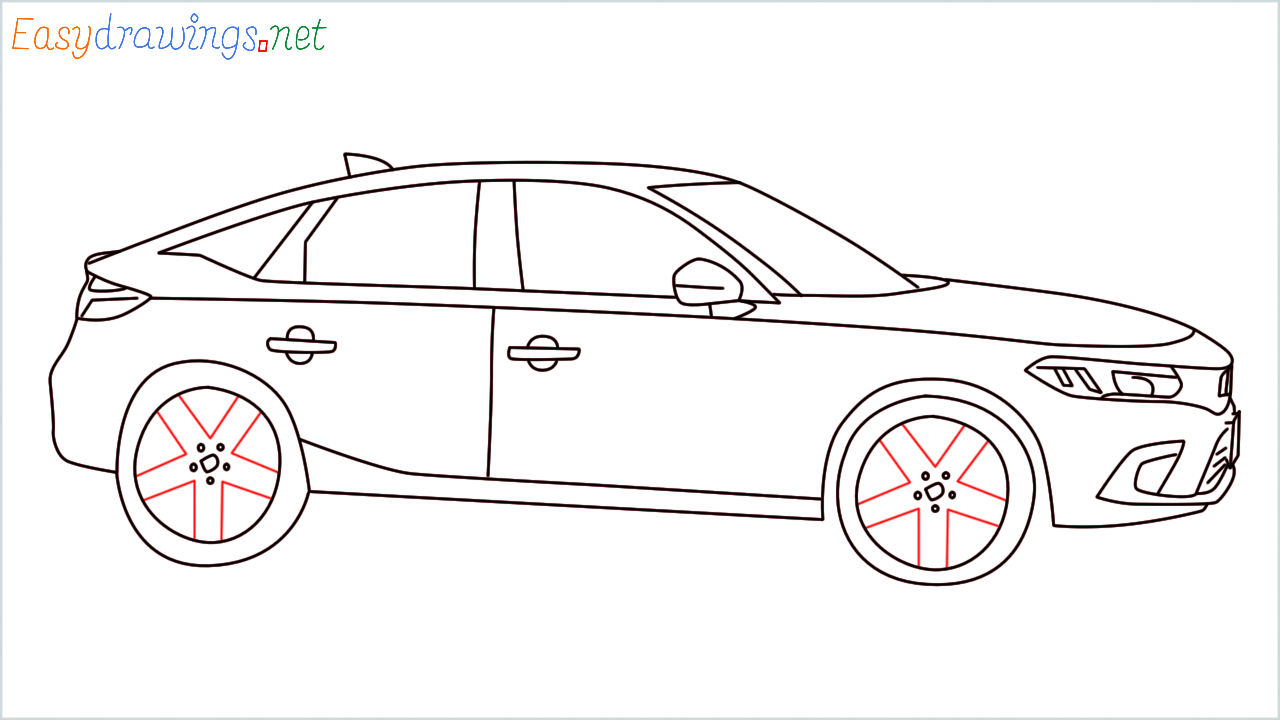 How to draw Honda Civic step (15)