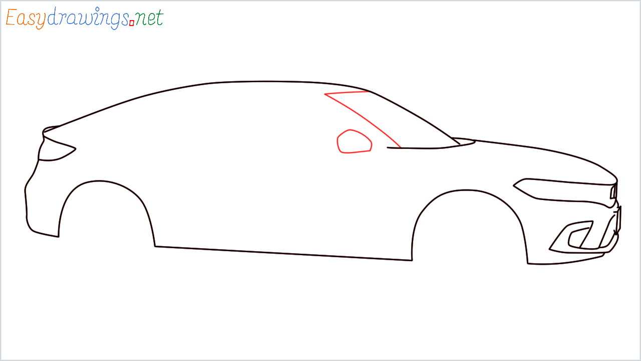 How to draw Honda Civic step (7)