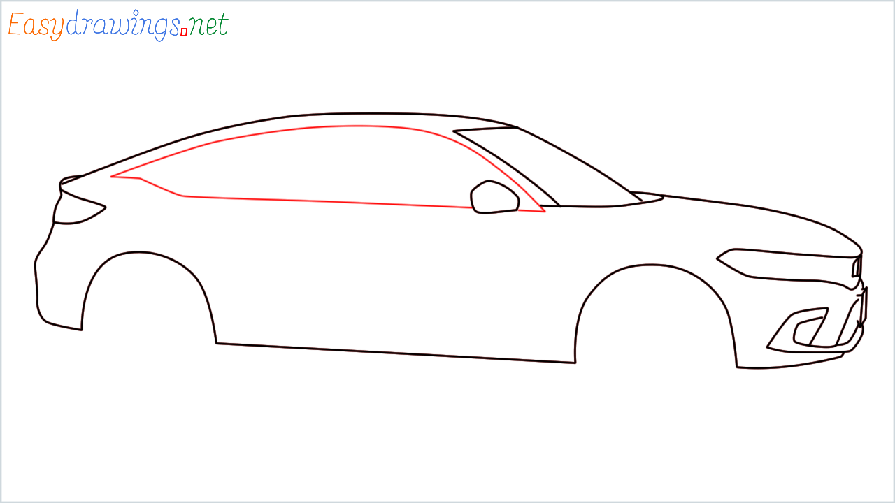 How to draw Honda Civic step (8)