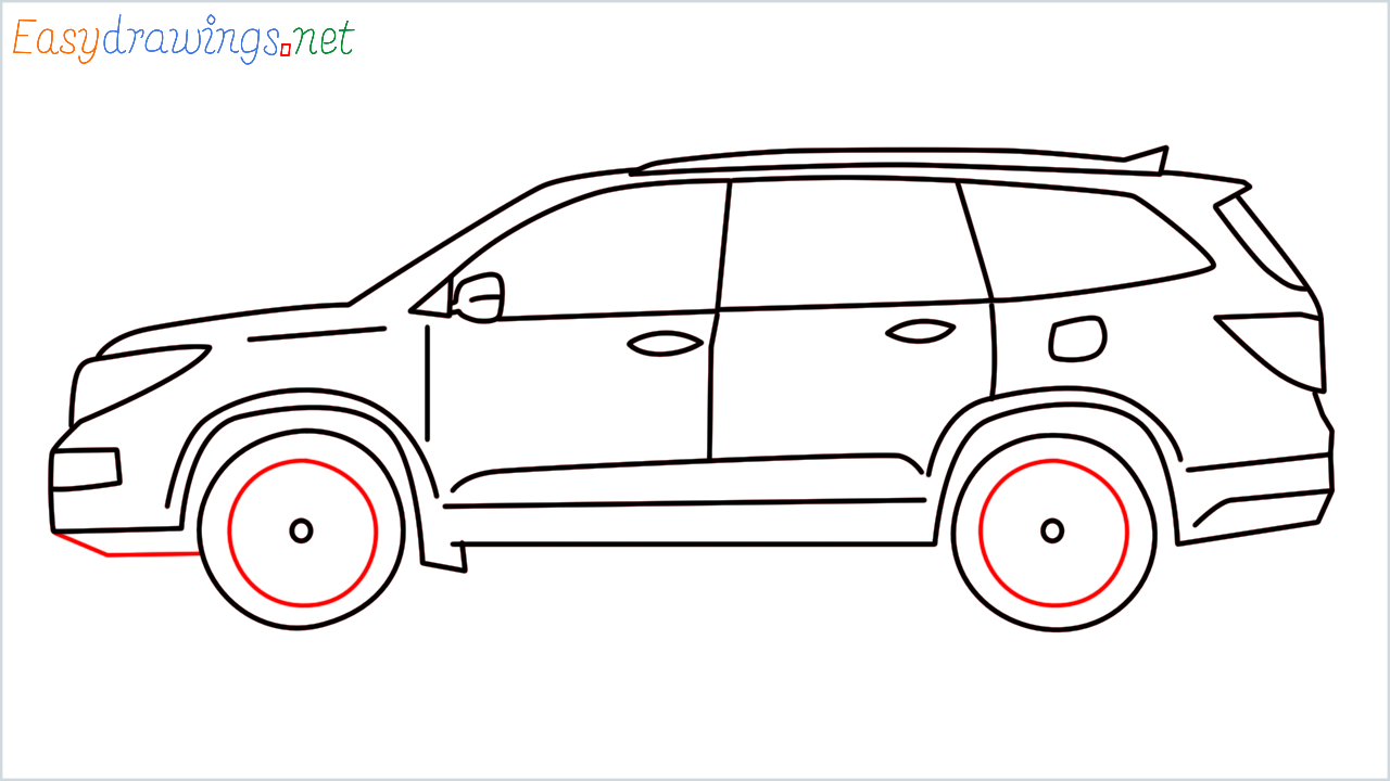 How to draw Honda Pilot step (11)