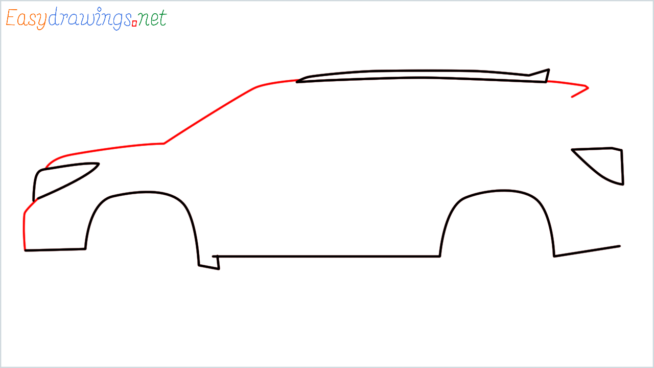 How to draw Honda Pilot step (3)