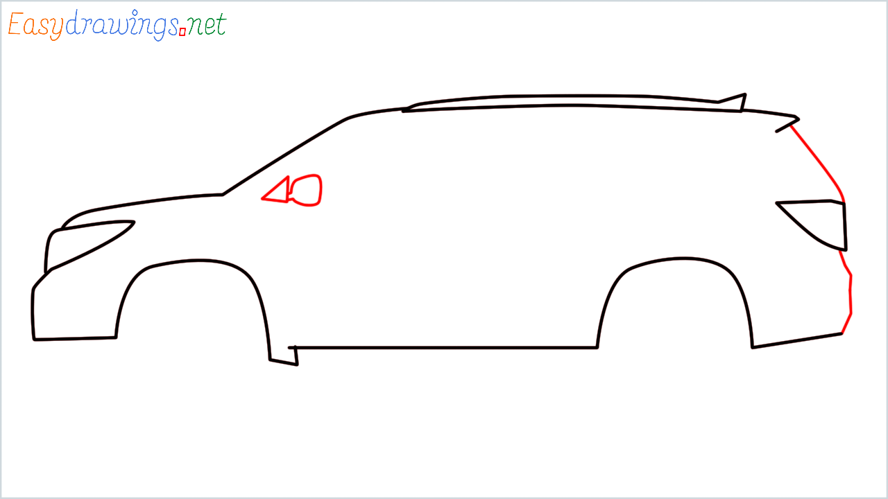 How to draw Honda Pilot step (4)