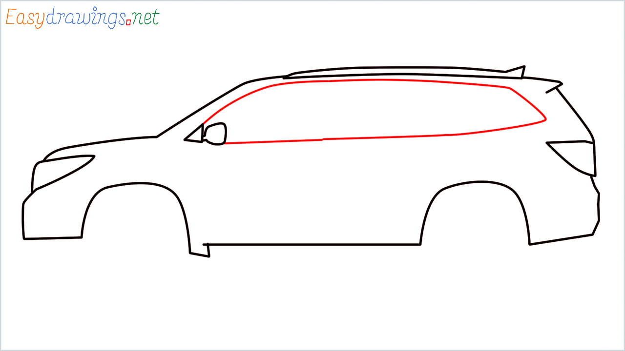 How to draw Honda Pilot step (5)