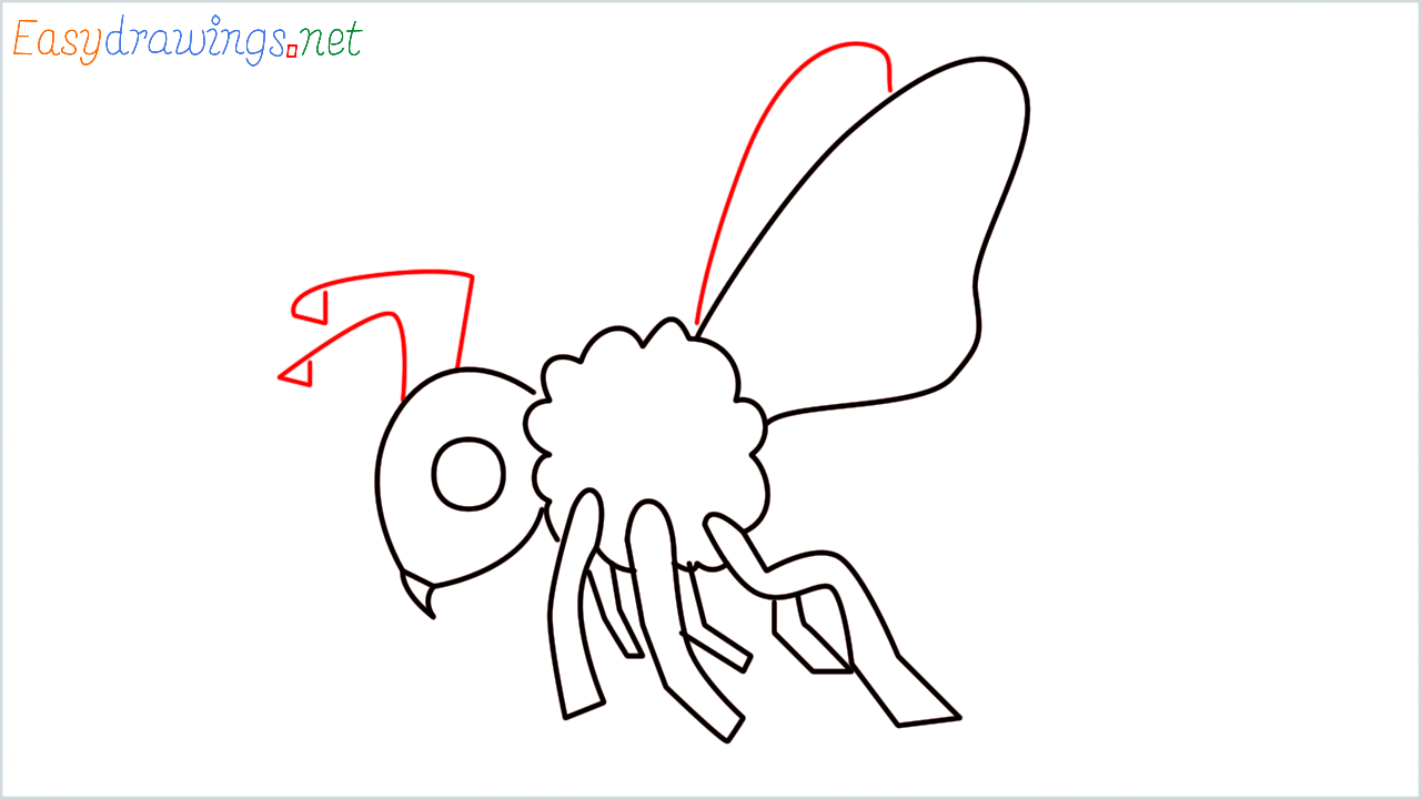 How to draw Honeybee Emoji step (6)