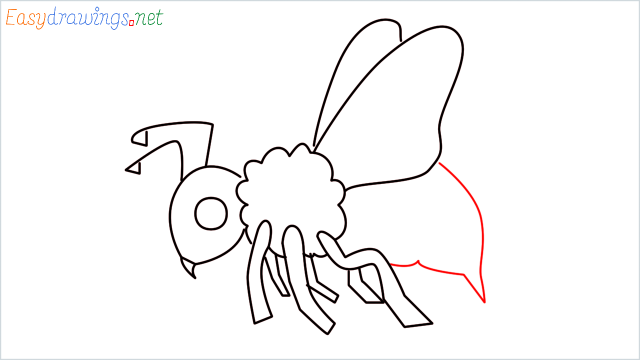 How to draw Honeybee Emoji step (7)