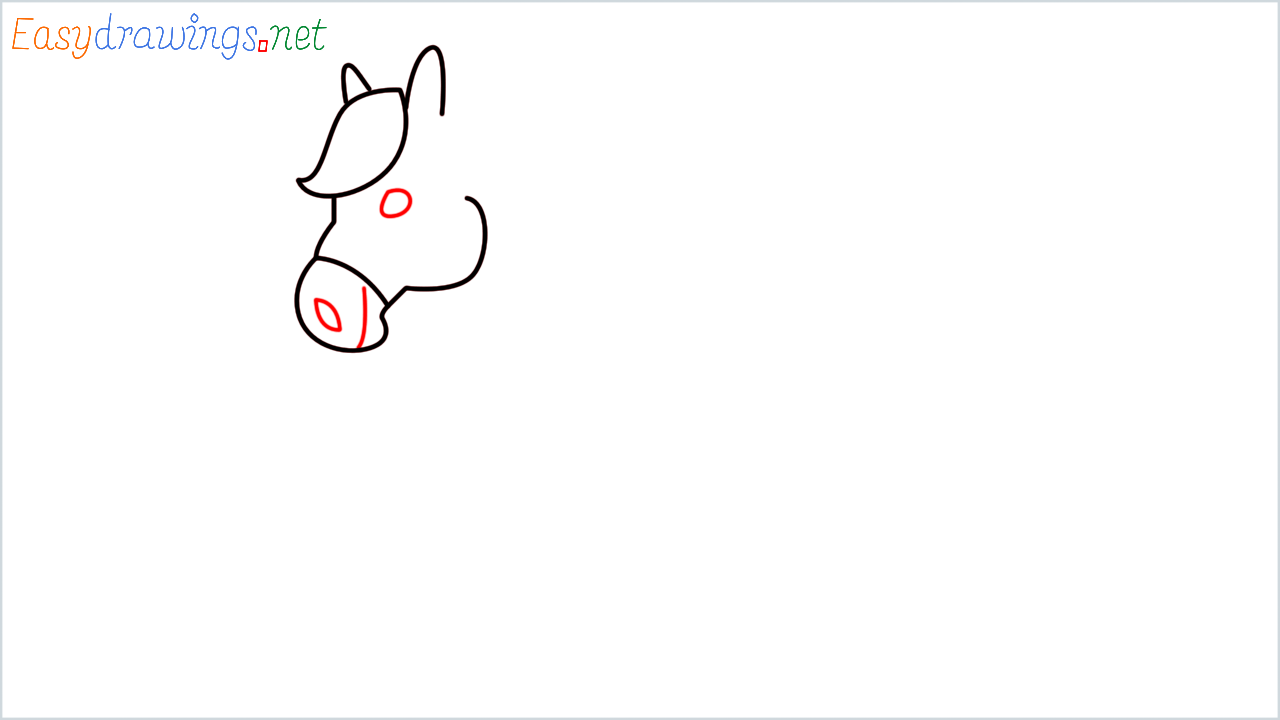 How to draw Horse Emoji step (5)