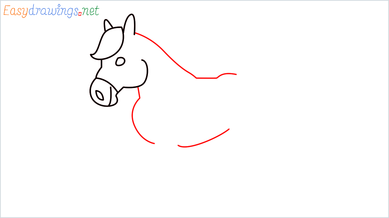 How to draw Horse Emoji step (6)