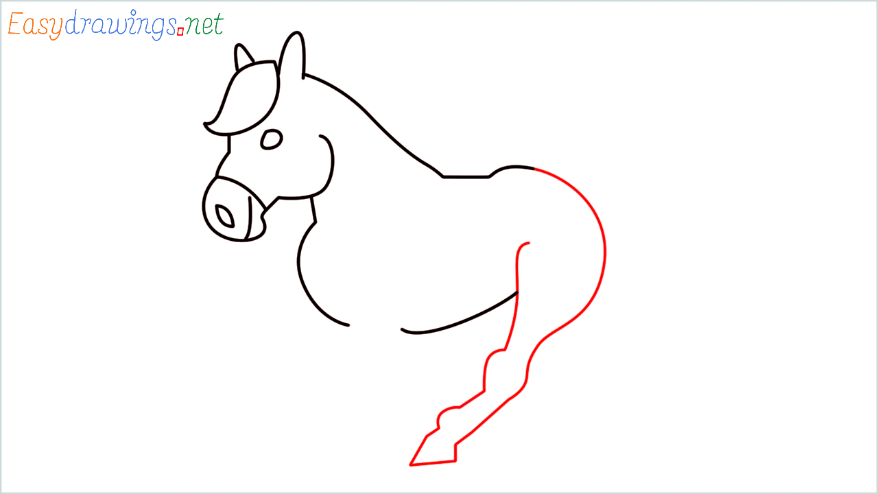 How to draw Horse Emoji step (7)