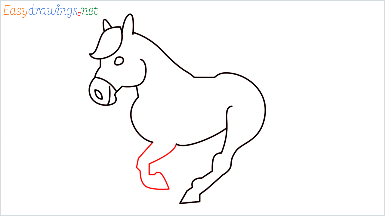 How to draw Horse Emoji step (8)