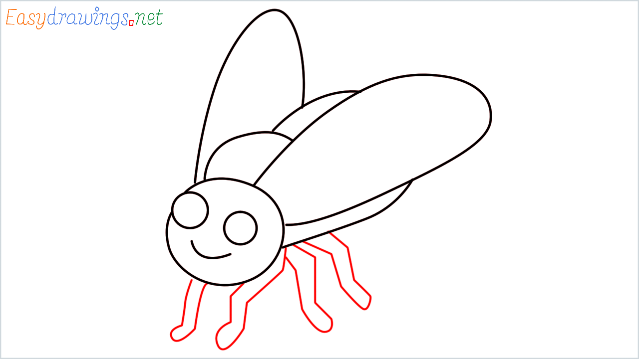 How to draw House fly Emoji step (7)