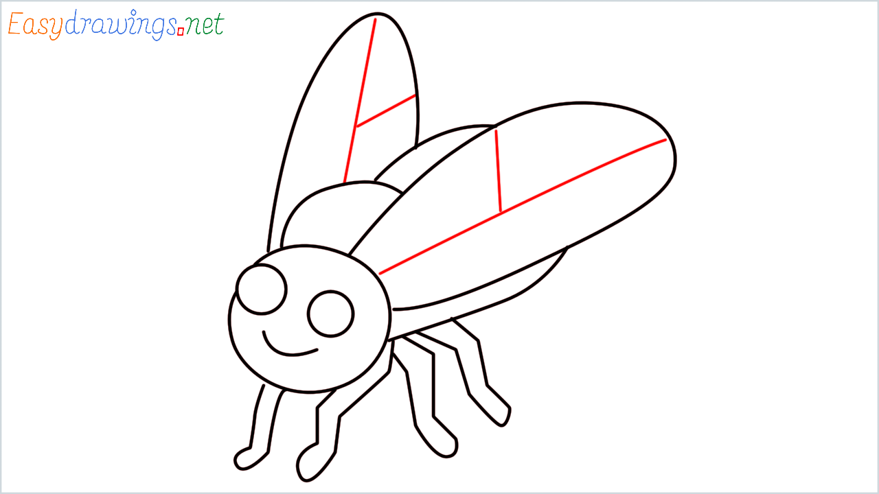 How to draw House fly Emoji step (8)