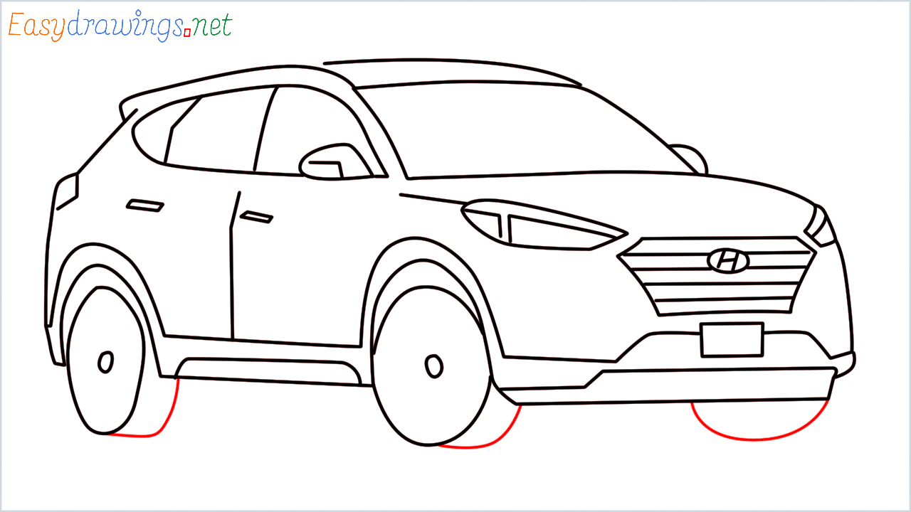 How to draw Hyundai Tucson step (12)