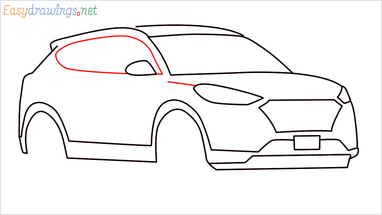 How to draw Hyundai Tucson step (7)