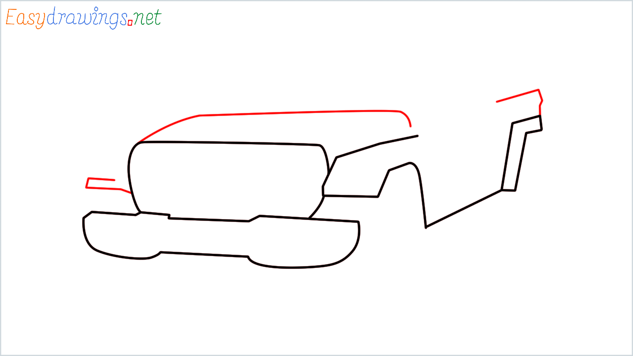 How to draw Jeep Gladiator step (4)