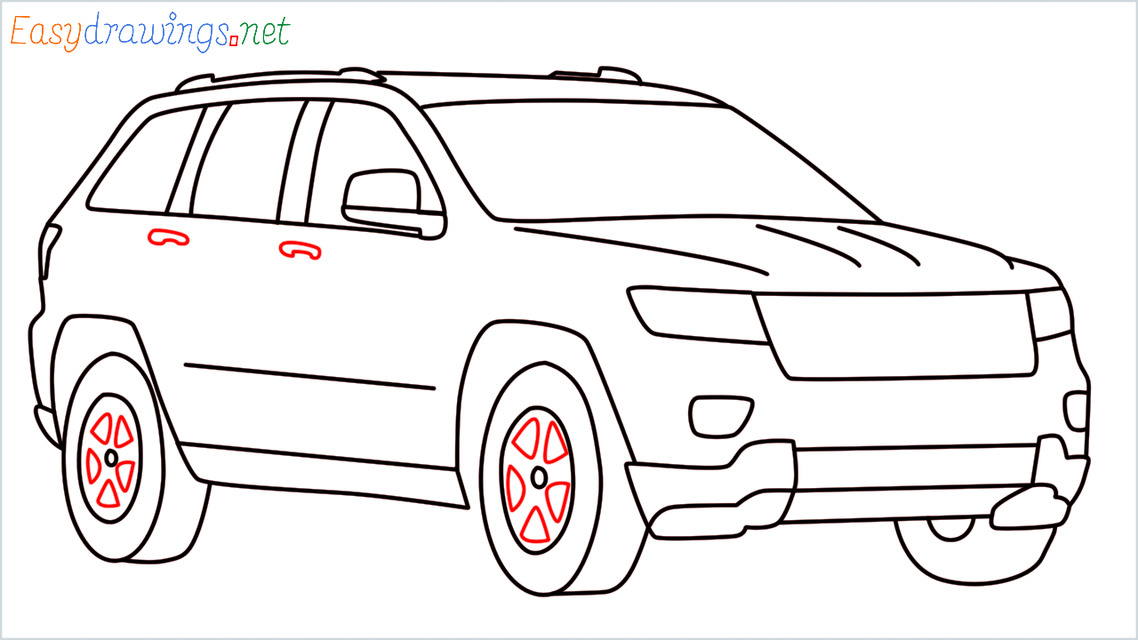 How to draw Jeep Grand Cherokee step (12)
