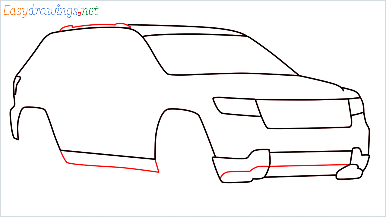 How to draw Jeep Grand Cherokee step (6)