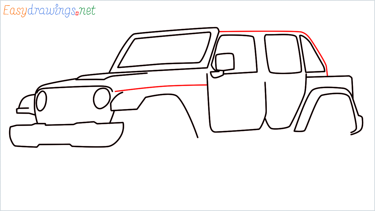 How to draw Jeep Wrangler step (10)