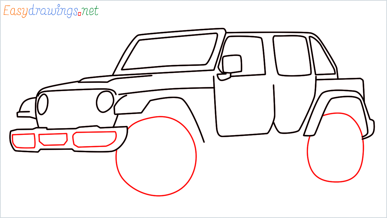 How to draw Jeep Wrangler step (11)