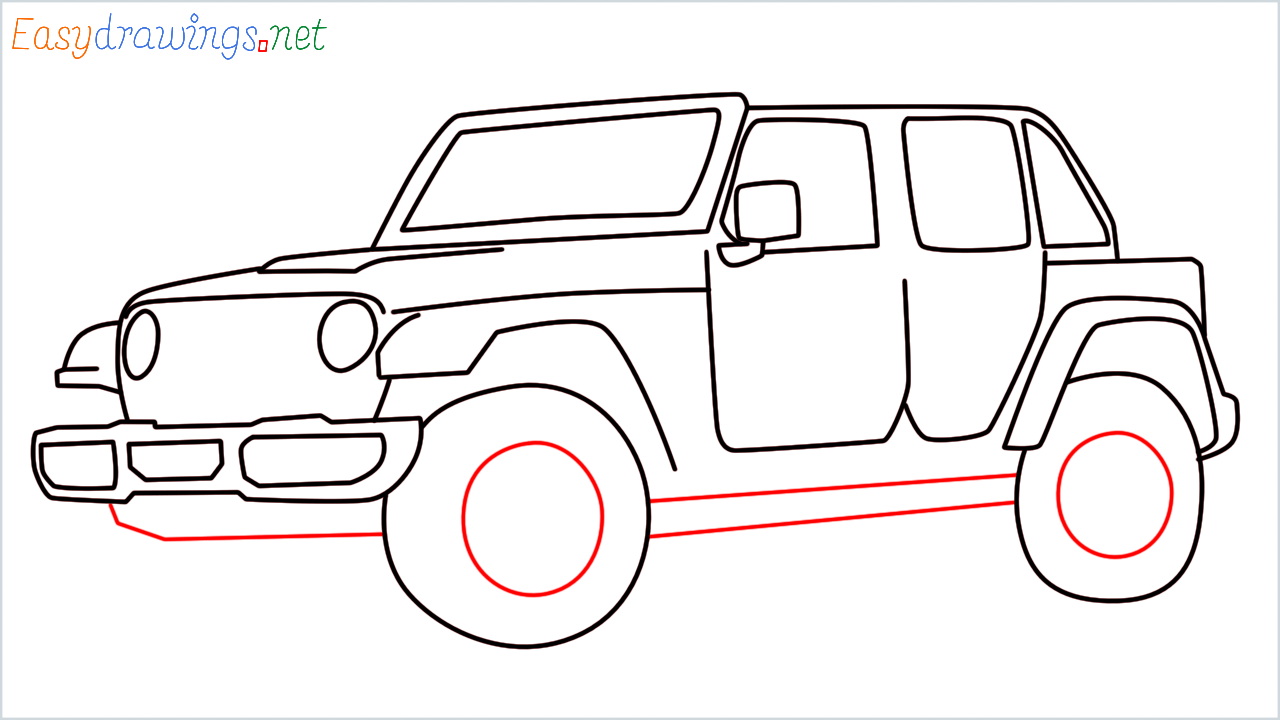 How to draw Jeep Wrangler step (12)