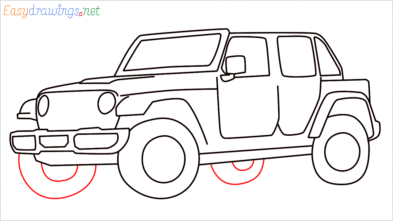 How to draw Jeep Wrangler step (13)