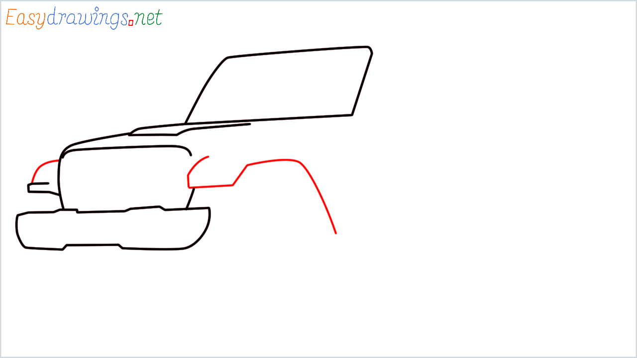 How to draw Jeep Wrangler step (5)