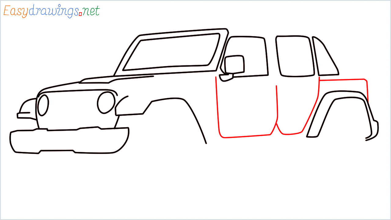 How to draw Jeep Wrangler step (9)
